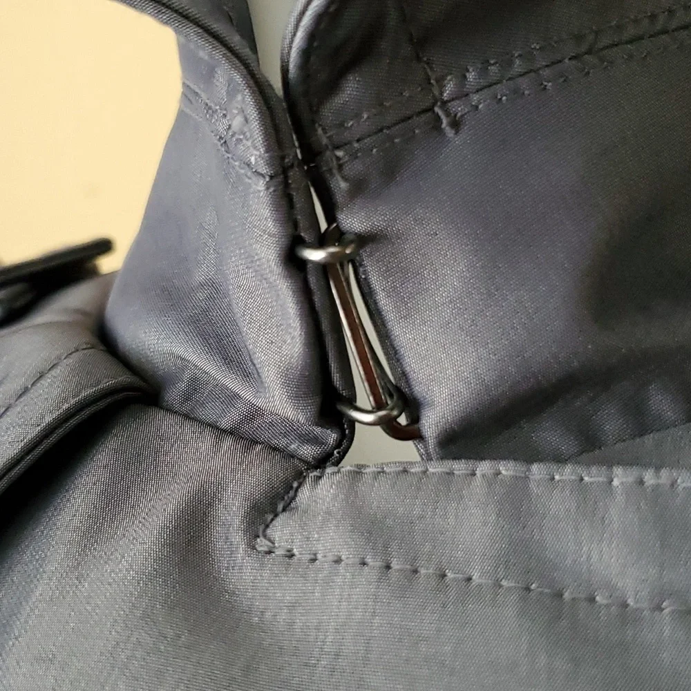 🆕️LONDON FOG Metallic Gray Water Resistant Double Breasted Trench Coat SIZE: PS - Picture 9 of 16